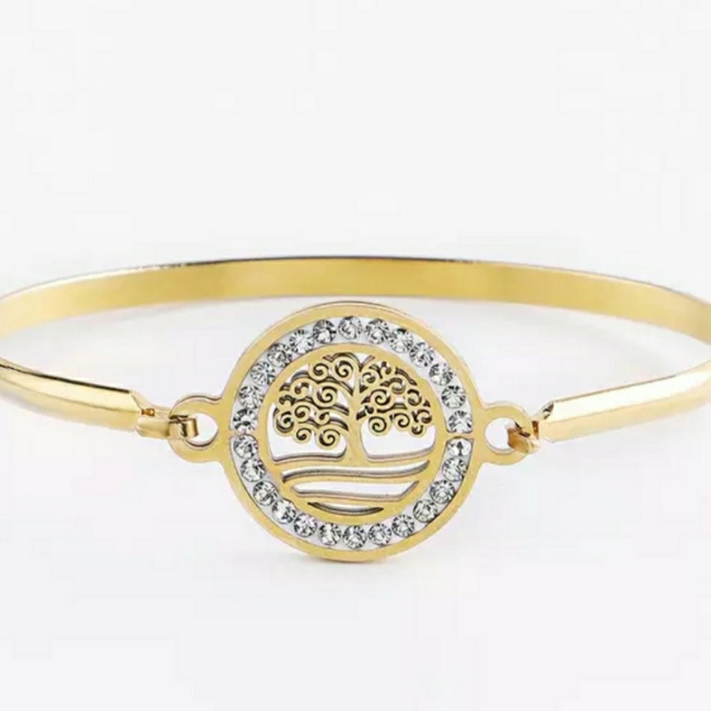 Tree of Life Bangle (gold tone Stainless St